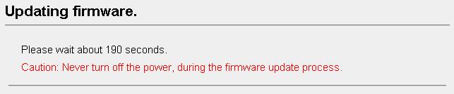 Confirm the firmware file name, and click [Update Firmware]. Clicking [Cancel] takes you back to the Top page without firmware update.