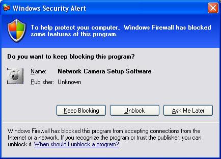 When the following dialog box is displayed, click [Unblock].