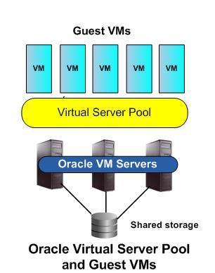 Virtual Server Pool: an autonomous region of VM servers Oracle VM Manager: GUI Management solution