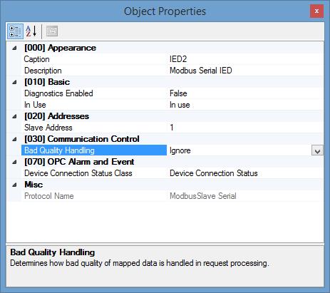 1RS756913 CO600 series, Version 5.0 odbus Serial Slave (OPC) User's anual SAB600_odbus_Serial_Slave_Object_Properties.png Figure 3.4.