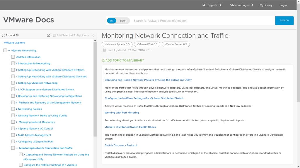 Monitoring Network Connection and Traffic Functionality overview Source: https://docs.vmware.