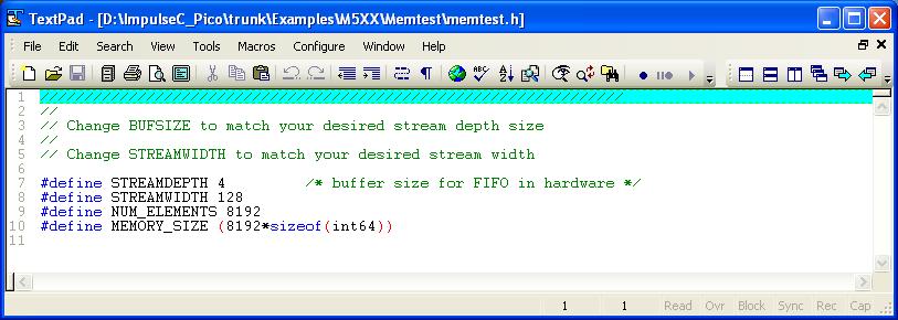 9.2. Memtest Example Description The Memtest example is a CoDeveloper project that includes three source files.
