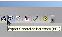 pull-down menu Figure 60 - Export Generated Hardware (HDL) using