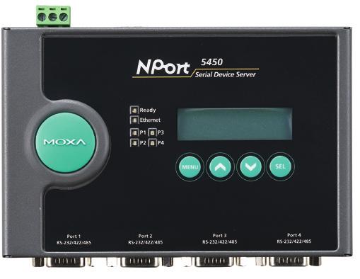 selectable) Connector: NPort 5410/5450/5450I/5450-T/5450I-T: DB9 male NPort 5430/5430I: Terminal block Serial Line Protection: 2 kv isolation protection (NPort 5430I/5450I/5450I-T) RS-485 Data