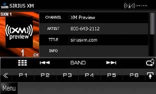 2 Touch [P#] (#:1-6) in which you want to store the station or channel for 2 seconds until a beep sounds. Selecting Operation Preset select You can list and select memorized station or channel.