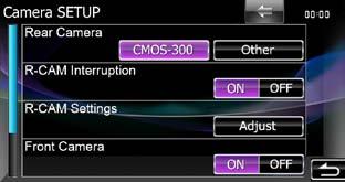 R-CAM Interruption Sets a method for switching the display. Setting values are ON and OFF.