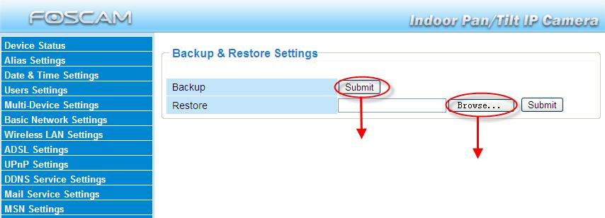 3.17 Backup & Restore Settings Click Submit to save all the parameters you have set.