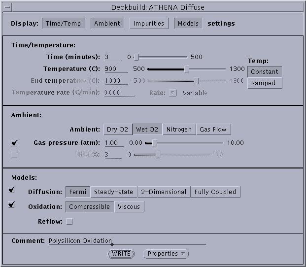 b. From the Ambient field, click on the Wet O2 box. c. Check on the Gas pressure checkbox and uncheck the HCL checkbox. d. Click on the Models setting from the Display field.