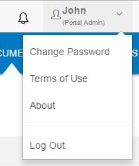 Changing Passwords and Logging Out User Options At the top right-hand portion of the page, click the