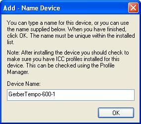plotters. 6 Select USB for the Local Port and click Add. The Add - Name Device dialog box displays.