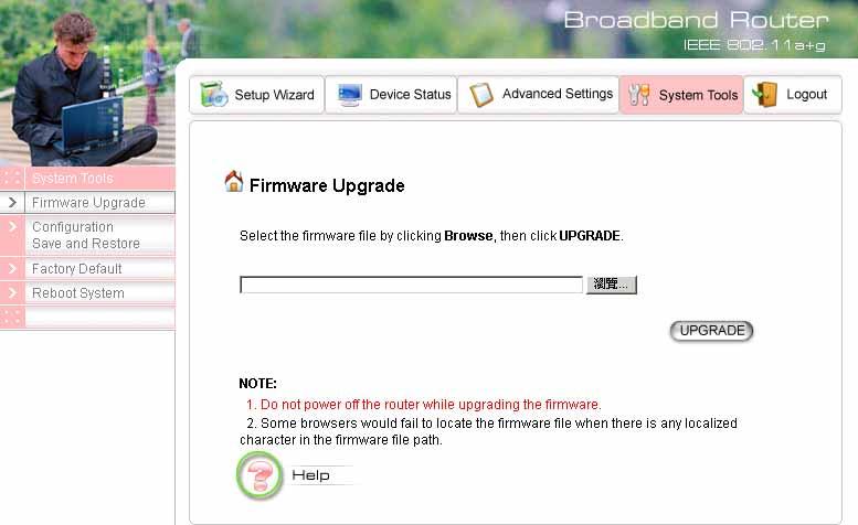 Upgrading Firmware You can upgrade your 802.11a+g Router s firmware (the software that controls your 802.11a+g Router s operation).