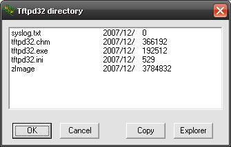 Copy firmware file into the tftp server folder. 7. Rename this firmware file as zimage without file name extension.