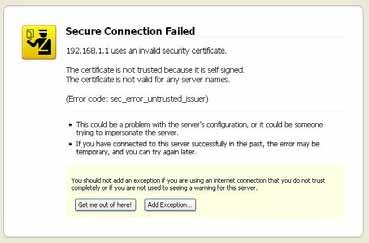 3. Configuring the WHA-5500CPE Firefox: 1. Select or you can add an exception 1 2. Click on Add Exception 2 3. Click on Get Certificate.