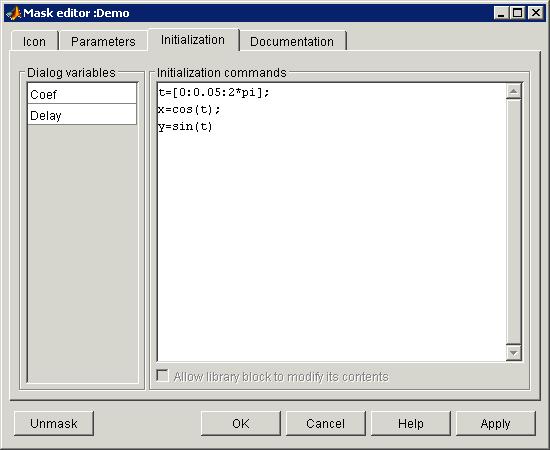 Initialization Editor The Initialization tab allows you to specify initialization