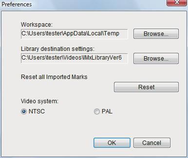 Preferences screen You can change the settings such as the destination to save imported video files and video system when writing a disc. Preferences screen (All items) Clicking [Preferences.