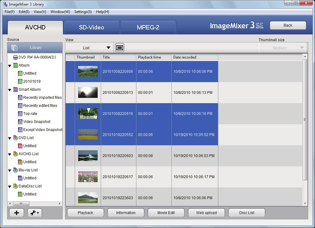 Preparation (project setting) You need to set a project before editing video files. ⒈ Click [Video file management & edit] in ImageMixer 3 Launcher.