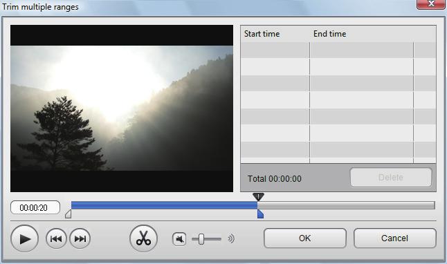 Cut out multiple scenes from a video clip You can cut out multiple scenes from a video clip. ⒈ Right-click the clip to trim and select [Trim multiple ranges].