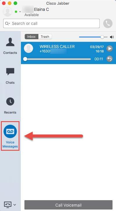 10 VOICEMAIL The Voice Message button allows you to view your voicemail history.