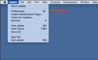 13 CONFIGURING JABBER PREFERENCES To access and configure your Jabber settings, please do the following: Step 1.