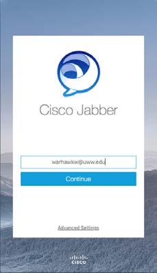 4 LOG INTO JABBER To log into Cisco Jabber you must have a valid Net-ID and password.