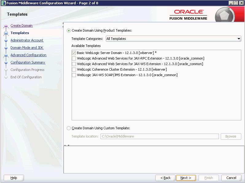 Using Fusion Middleware Configuration Wizard to Configure Oracle WebLogic 12.1.3 3.