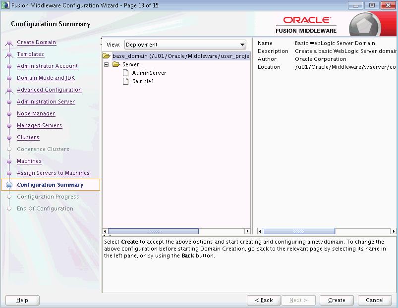 Using Fusion Middleware Configuration Wizard to Configure Oracle WebLogic 12.1.3 23.