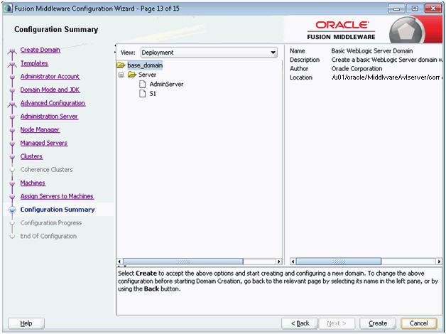 Using Fusion Middleware Configuration Wizard to Configure Oracle WebLogic 12.1.2 22.