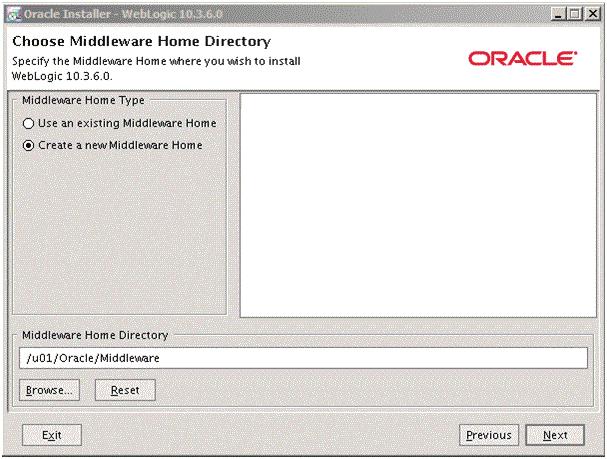 Installing Oracle WebLogic 10.3.6.0 Upon execution, the installer starts preparing the OUI install program. 2. On Welcome, click the Next button. 3.