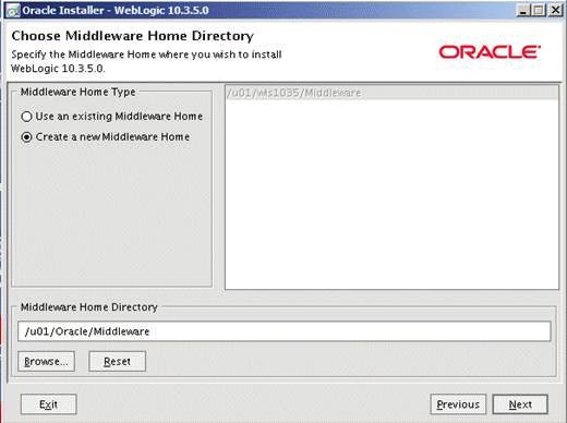 Installing Oracle WebLogic 10.3.5.0 6.5 Installing Oracle WebLogic 10.3.5.0 This section describes running the Oracle Universal Installer (OUI) to install Oracle WebLogic 10.3.5.0. 1. Run the Oracle WebLogic 10.