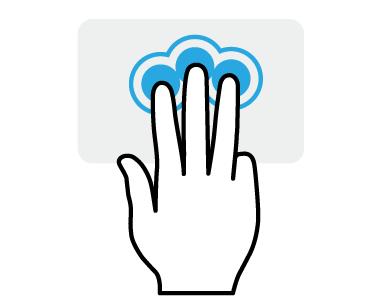 Three-finger swipe Swipe across the touchpad with three fingers. - Swipe up to open Task View.