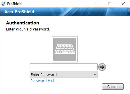 entering a password.