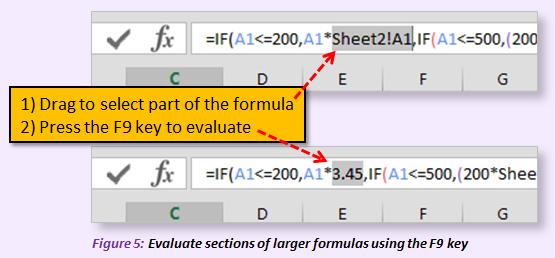 Evaluate Parts of a Complex Formula When a large, complex formula returns the wrong result, you will need to figure out which part of it contains the error.