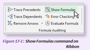 Due to the way formulas are created using relative cell references, it is fairly easy to spot inconsistent formulas which may indicate a calculation problem.