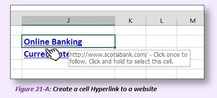 Link to a Website From Your Worksheet If there is a website that you need to access that is relevant to your workbook, you can create a oneclick link hyperlink right in that workbook.