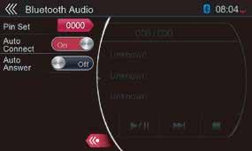 Note: This system will not operate or may operate improperly with some Bluetooth audio players. Selecting the Bluetooth Audio Mode 1.