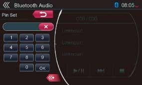If the connection with a Bluetooth audio player has been already established, you may select the Music function.