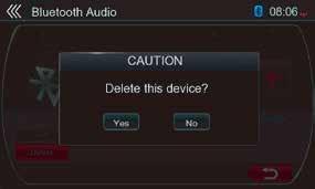 Touch the desired Device button you wish to use. Touch [ ] button to select it as your active device. 4.Touch the [ ] button to return to the previous screen. Control the Bluetooth Audio Player 4.
