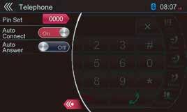 The operations of sending calls are disabled during the data transmission. Select the BT Phone Mode 1.Touch the [Telephone] button to select the Bluetooth Telephone mode.