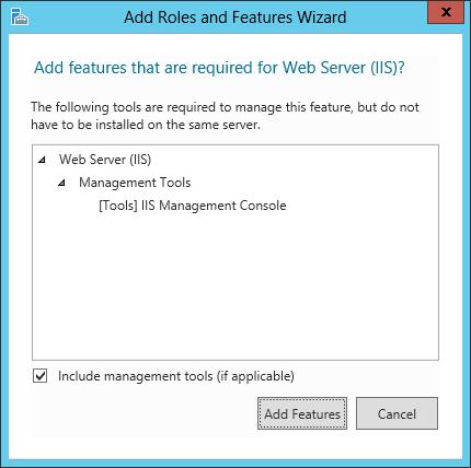 Preparing for Installation 4 Add Roles and Features Wizard click on Add Features.