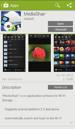 Search for the "MediaShair" app and download it. 2.