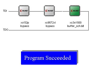 Once the device is program is downloaded, the Program Succeeded