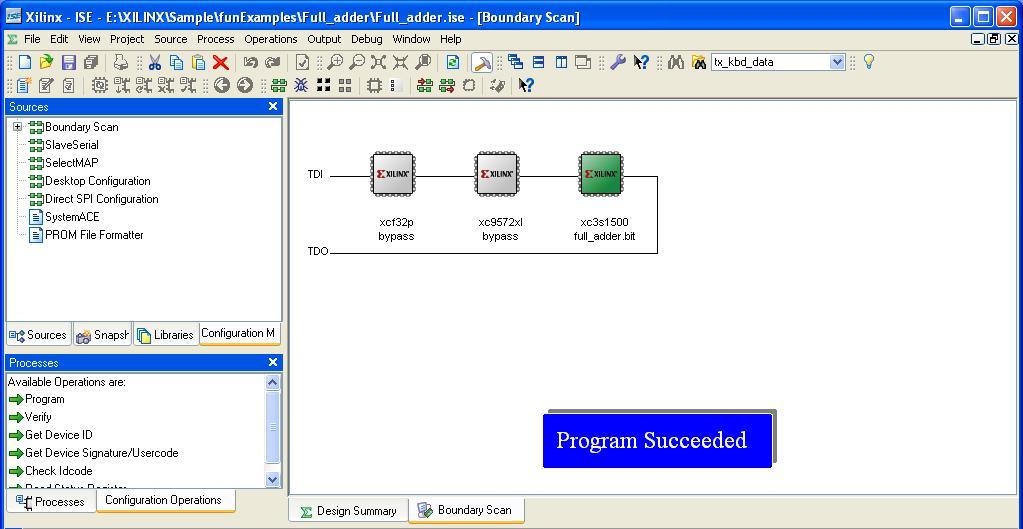 29. Once programming is successfully completed, the Program Succeeded message appears as shown