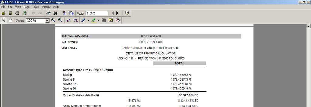 If the contribution percentage is defined, the Contribution Amount will appear in the PCS006