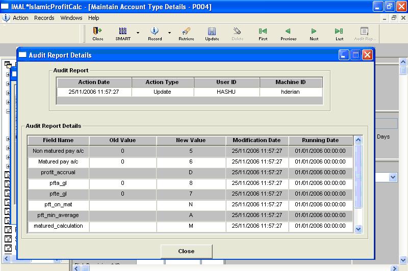 The user can choose to filter the displayed information by specifying a search criterion in the Filter By and = fields.