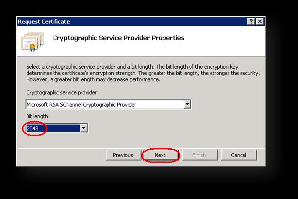 Step 6 Click Next to continue. Step 7 Next, you are asked to choose cryptography options.