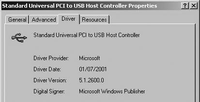 It is required to use the driver for which [Microsoft] is displayed on [Driver Provider] in [Driver] tab.