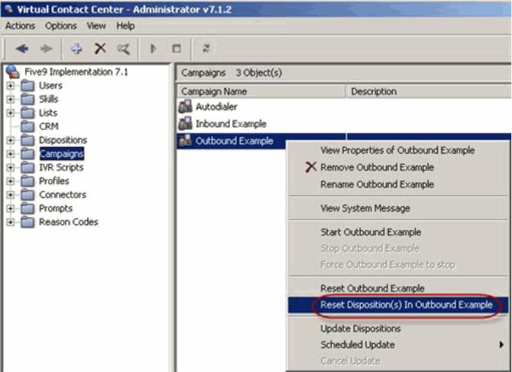 Configuring Dispositions You can also reset calls that were assigned a disposition by the system.