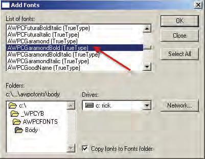 LESSON 1 Activities Installing AWPC fonts Note: To do all exercises, the Walsworth Enhancements from the Tech DVD must be installed on each workstation, and the Using InDesign folder must be copied