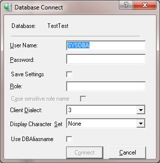 Encrypting a Database with IBConsole 2. In the right pane double-click Connect As, or select Database > Connect As from the menu. The Connect As dialog will be displayed. 3.