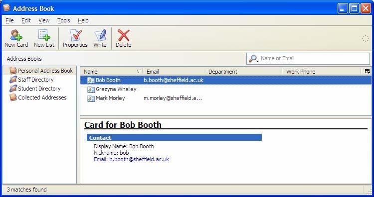 6. Address Books and Mailing Lists 6.1 Address Books and Directories When you are writing a message, you can search for an email address by typing the surname of your contact into the address field.